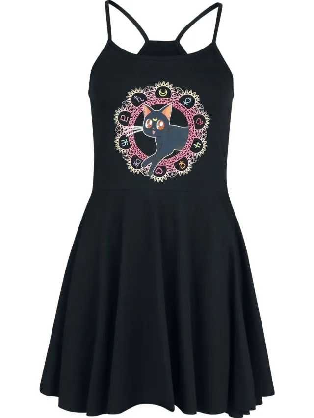 Sailor Moon Luna Dames Mini-jurk - zwart