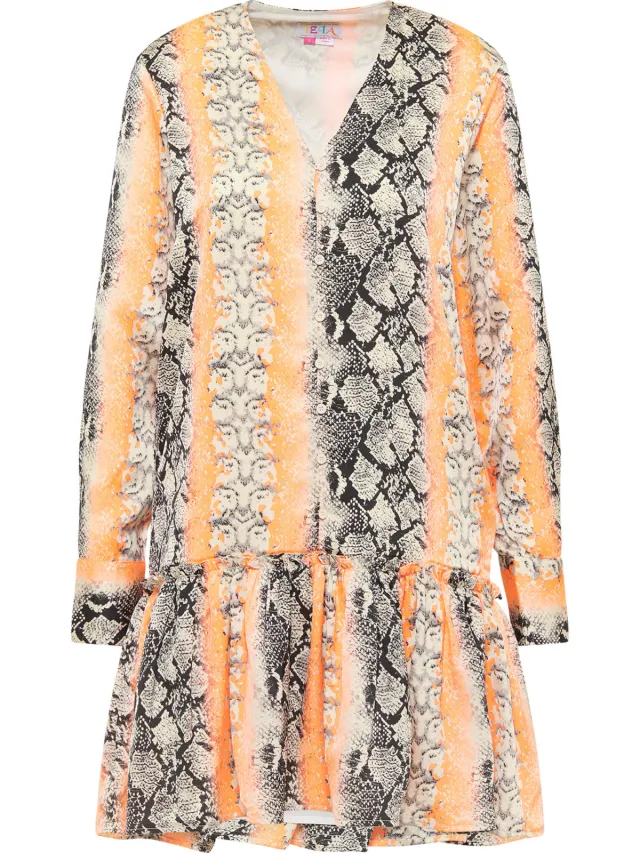 IZIA jurk met reptielenprint gaya oranje, foto 2