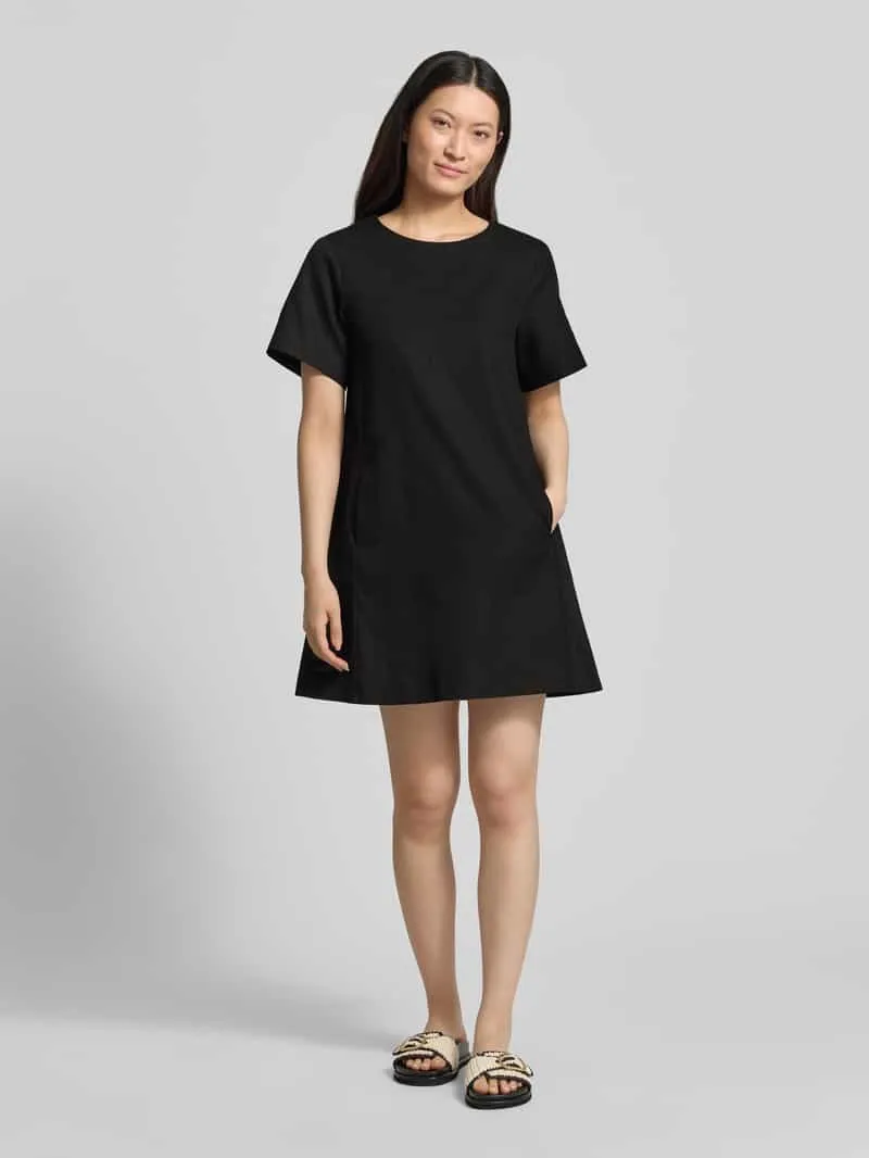 Max Mara Mini linnen jurk van mix van katoen en linnen model 'ALOA' zwart, foto 4