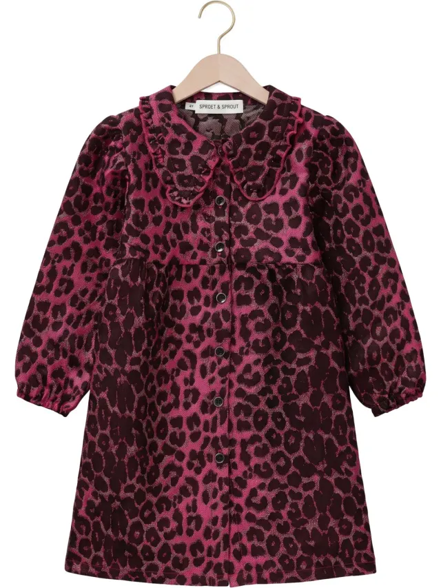 SPROET & SPROUT Meisjes Jurken Dress Panther Jacquard - Bordeaux