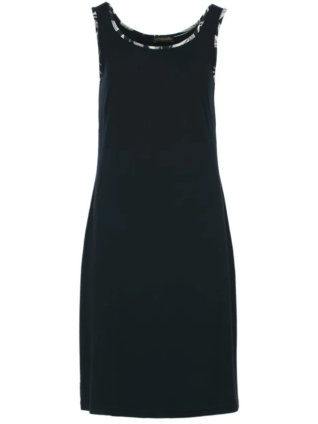 Conquista Eenvoudige Comfort Mouwloze Jurk Zwart