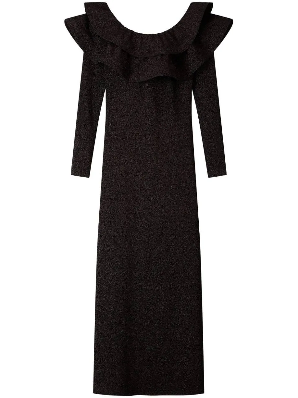 POM Amsterdam off shoulder maxi jurk met glitters - zwart, foto 2