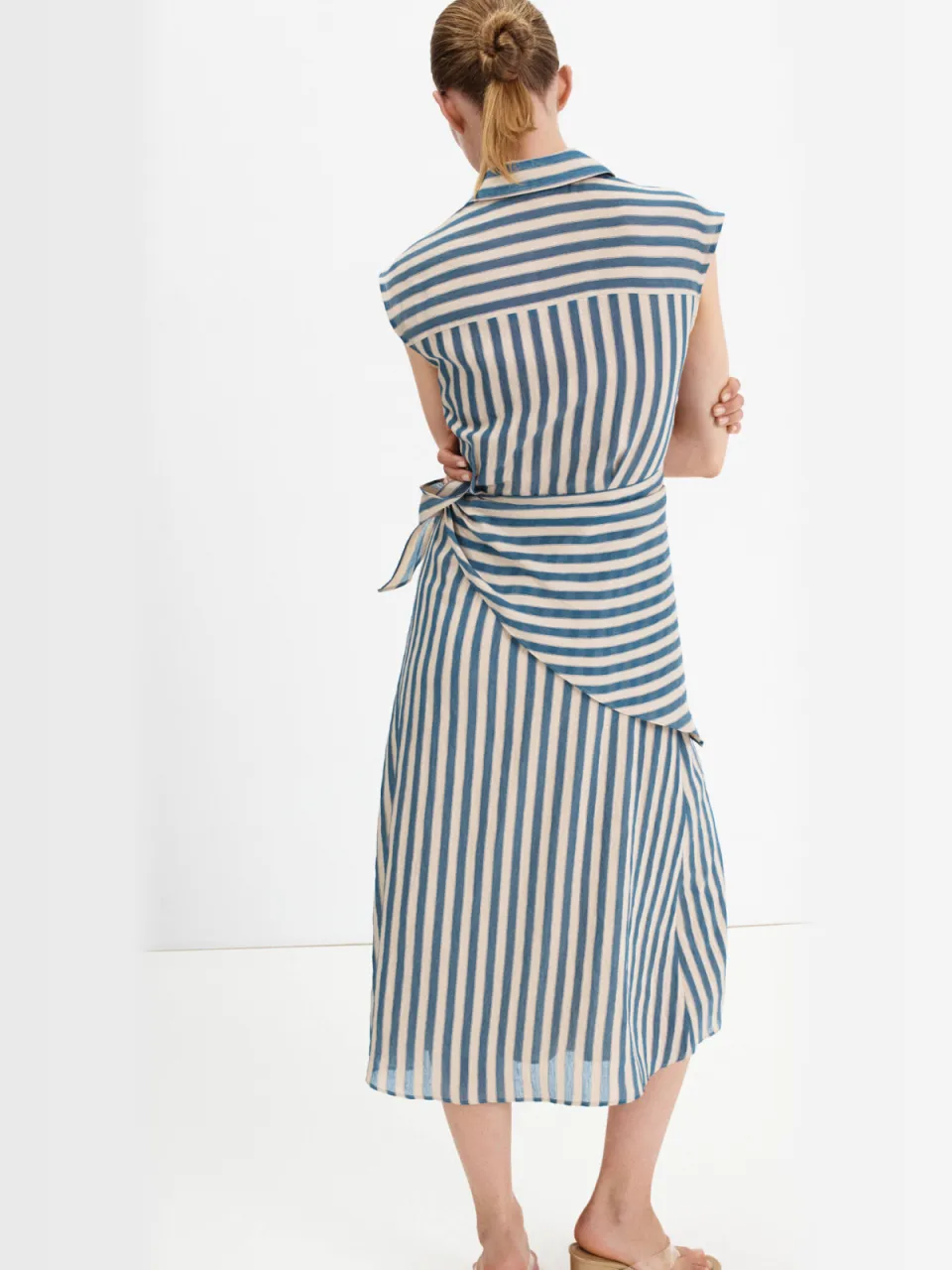 Mango gestreepte blousejurk - blauw, foto 3