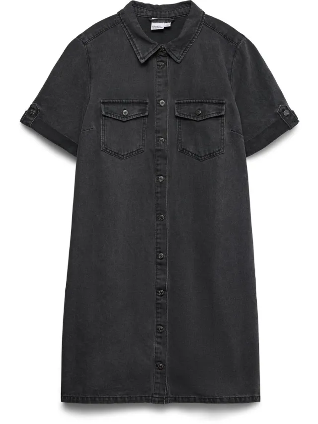 Vero Moda Denim jurk VMJENNIE Korte jurk Black