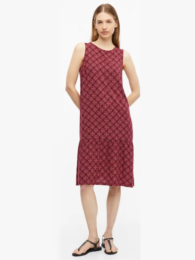 s.Oliver viscose midi jurk met print - rood rood / roze