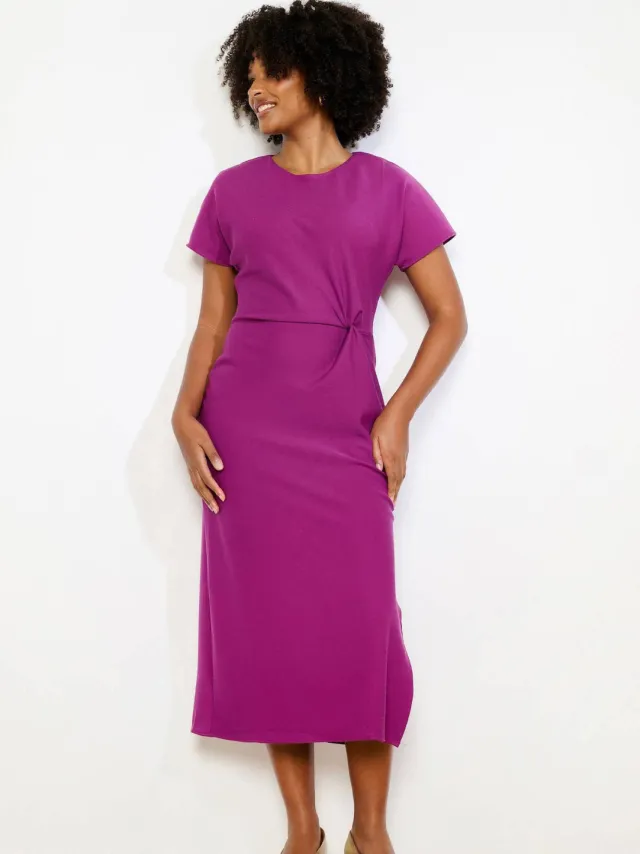 LOLALIZA midi jurk Fuchsia