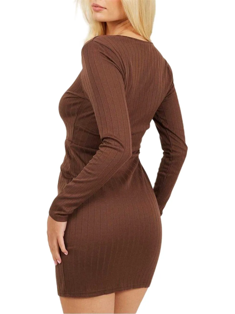 Brave Soul Mini-jurk met lange mouwen voor dames (Taupe), foto 2