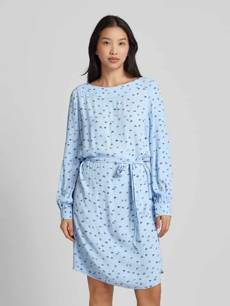 Tom Tailor Knielange jurk met all-over motief Lichtblauw