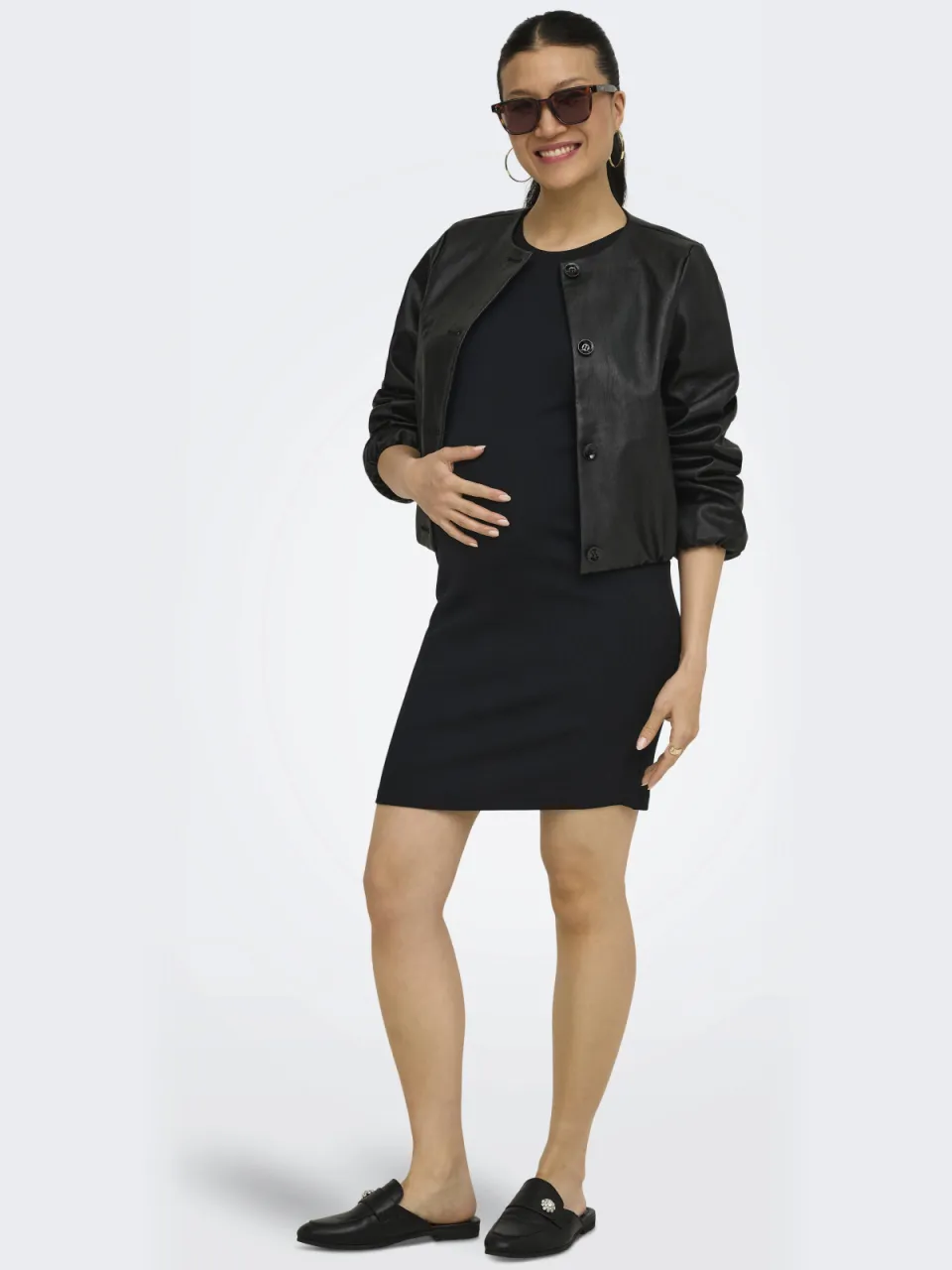 Only Maternity korte zwangerschapsjurk broderie zwart