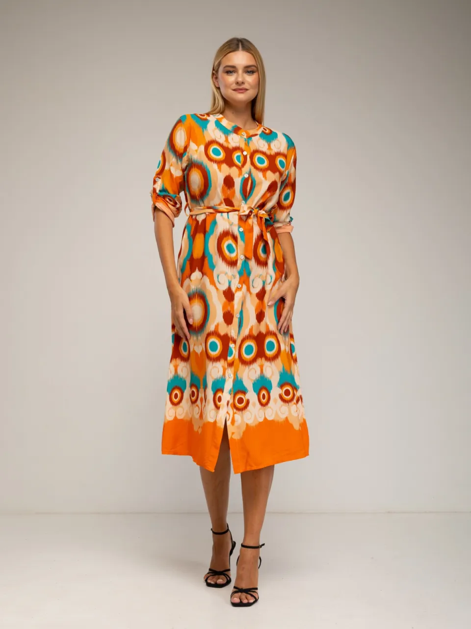 Tantra Midi shirtjurk met etnische print oranje, foto 2