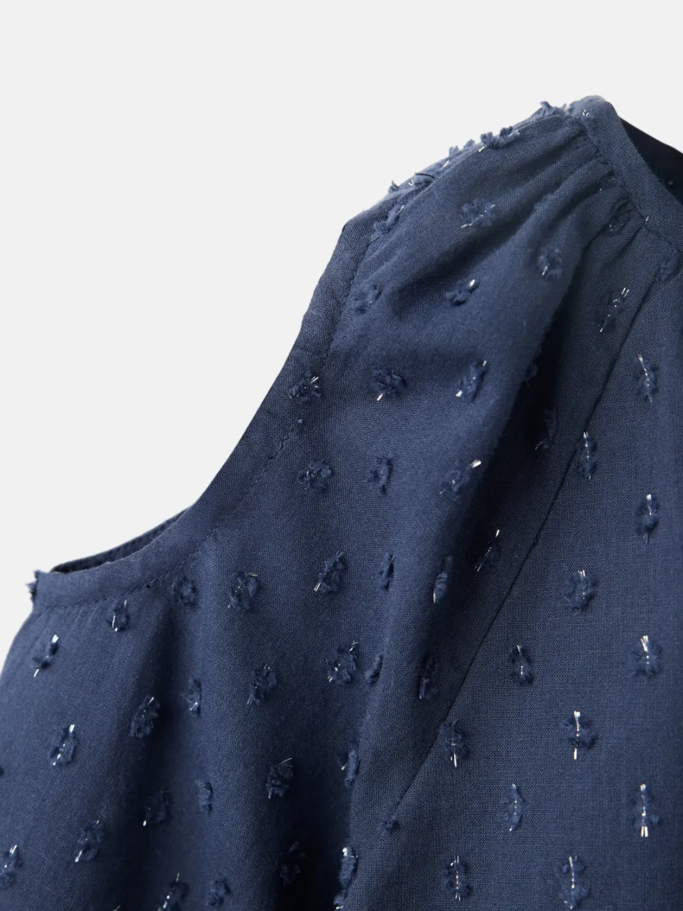 Mango Kids korte glitterjurk marineblauw, foto 8