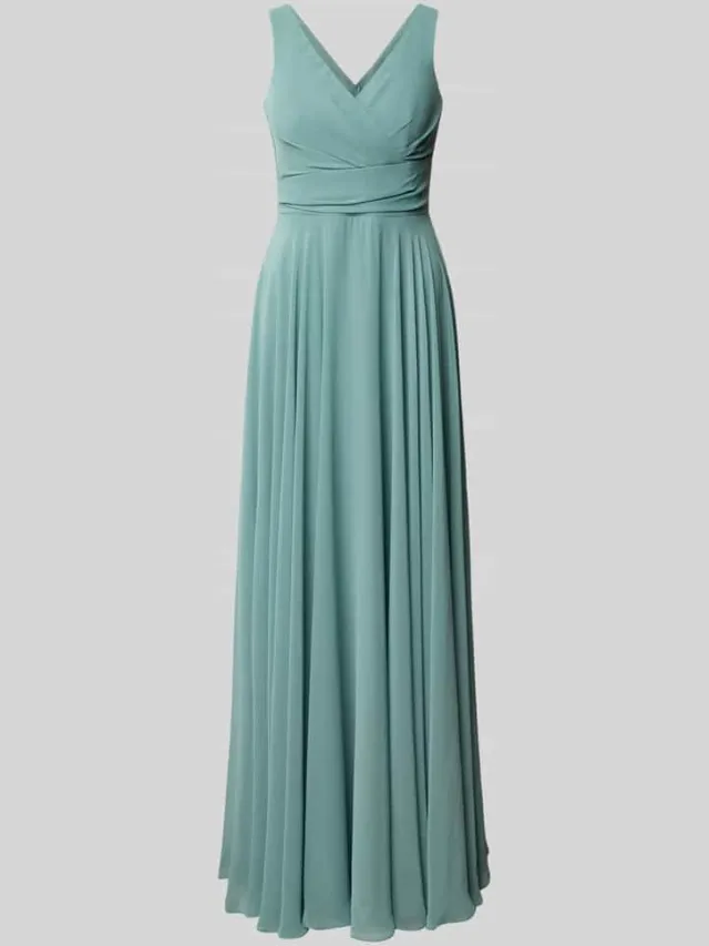 TROYDEN COLLECTION maxi-jurk van chiffon in wikkellook Mintgroen