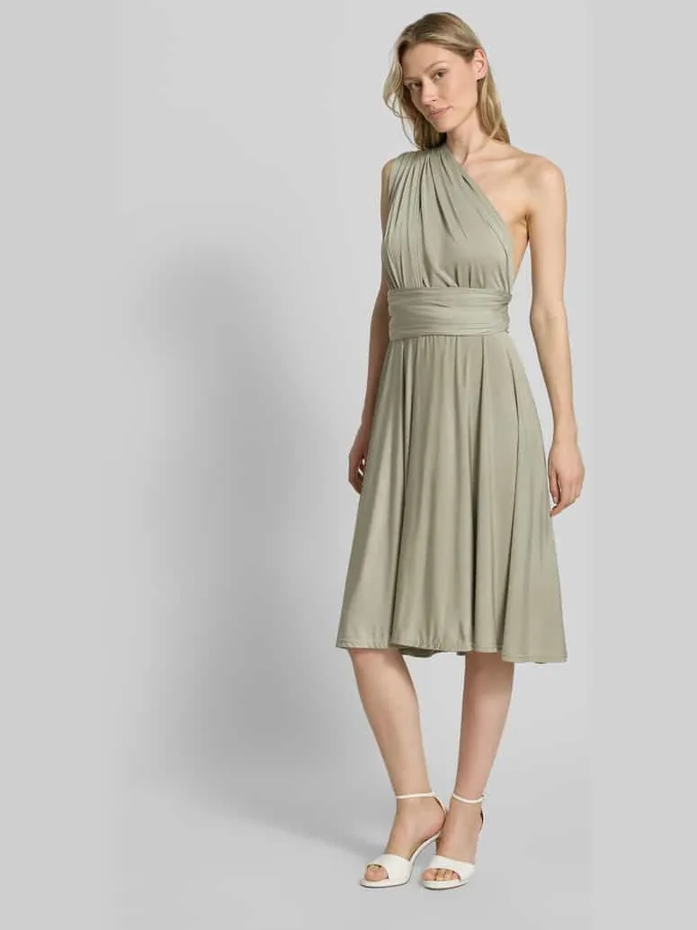 Rose Avenue Knie-lange cocktailjurk met diepe V-hals Olijfgroen