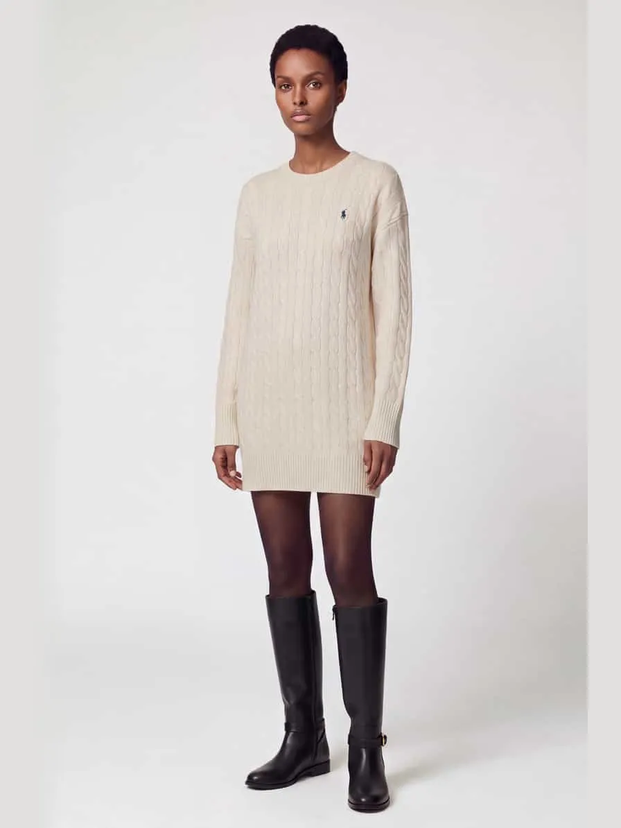 Polo Ralph Lauren Tricotjurk van mix van wol en kasjmier Wit
