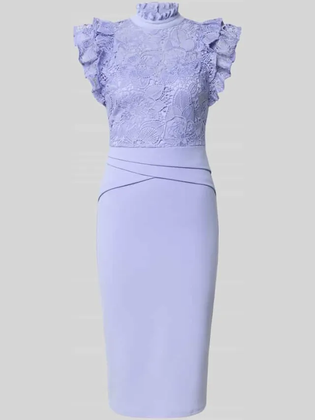 Lipsy slim fit midi-jurk met kant lila, foto 2