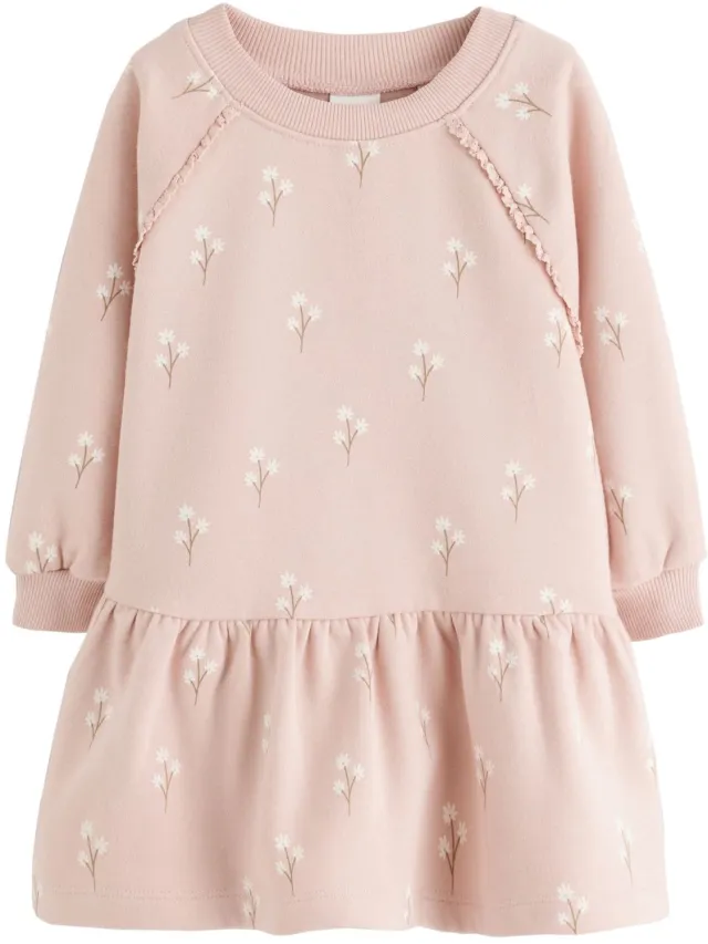 Next Meisjes - Sweaterjurk met lange mouwen - Crème Cream Pink Ditsy Floral