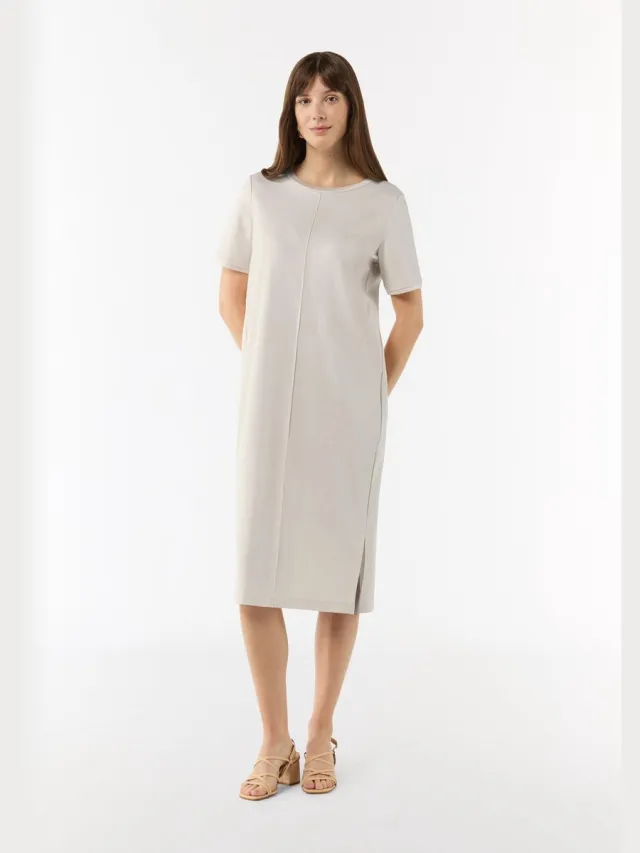 Comma female - T-shirtjurk met zijsplit lichtbeige