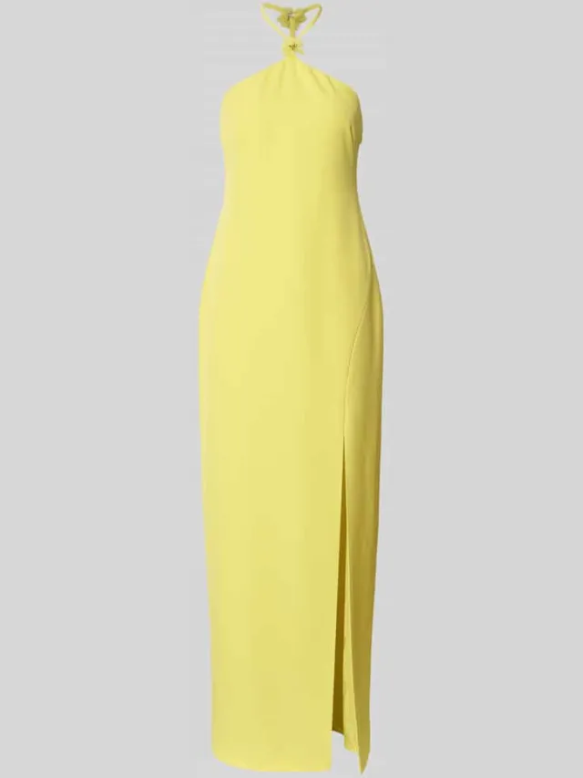 Adrianna Papell maxi-jurk met halter met loopsplit lichtgeel, foto 2