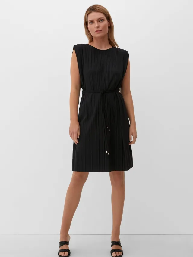 S.Oliver female - Jurk met plooien zwart