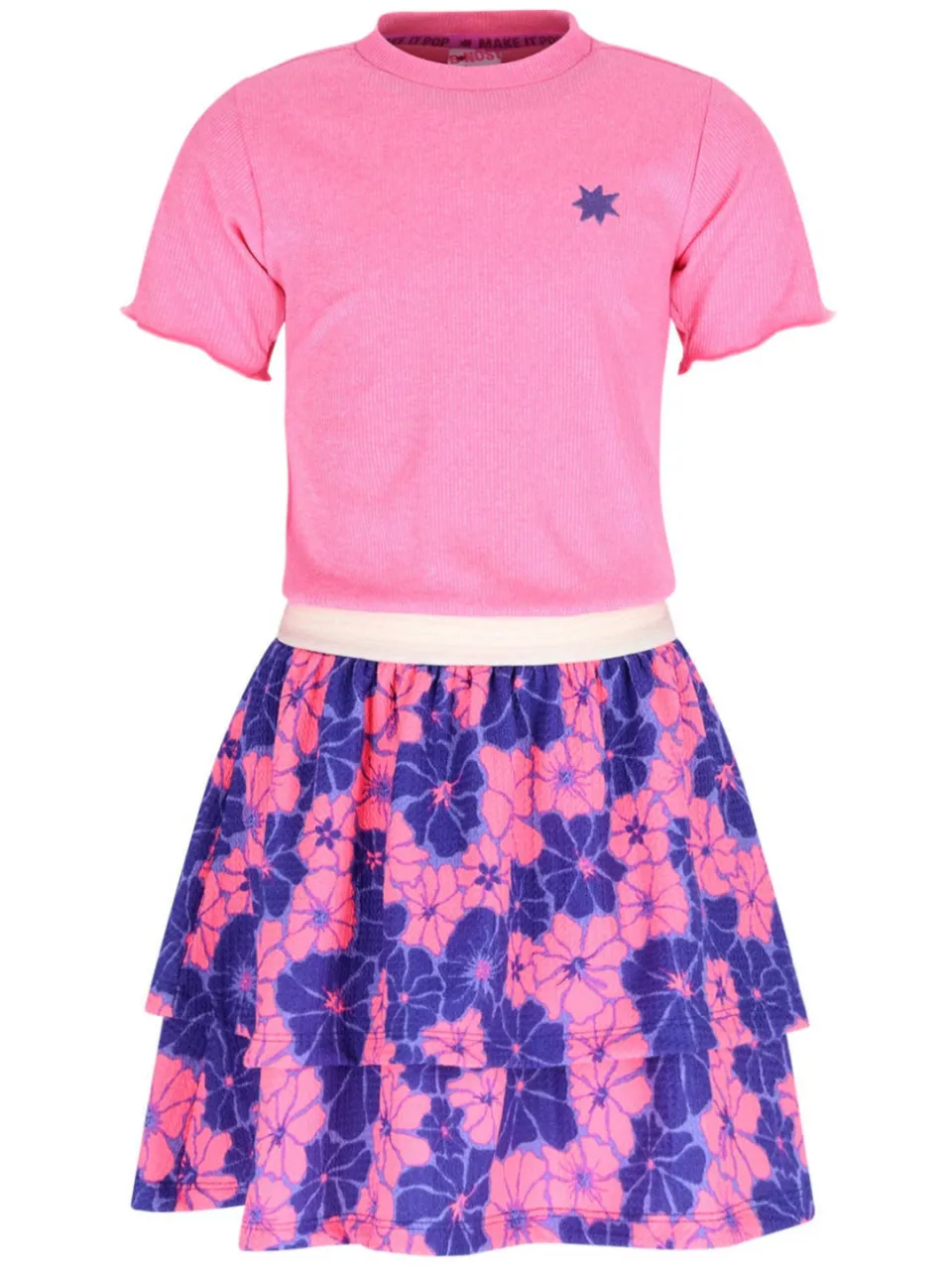 B.Nosy midi jurk roze blauw, foto 2
