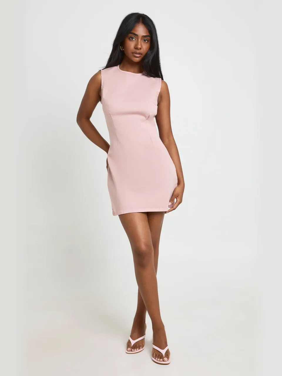 boohoo Dames Basic Denim Shift Jurk, foto 3
