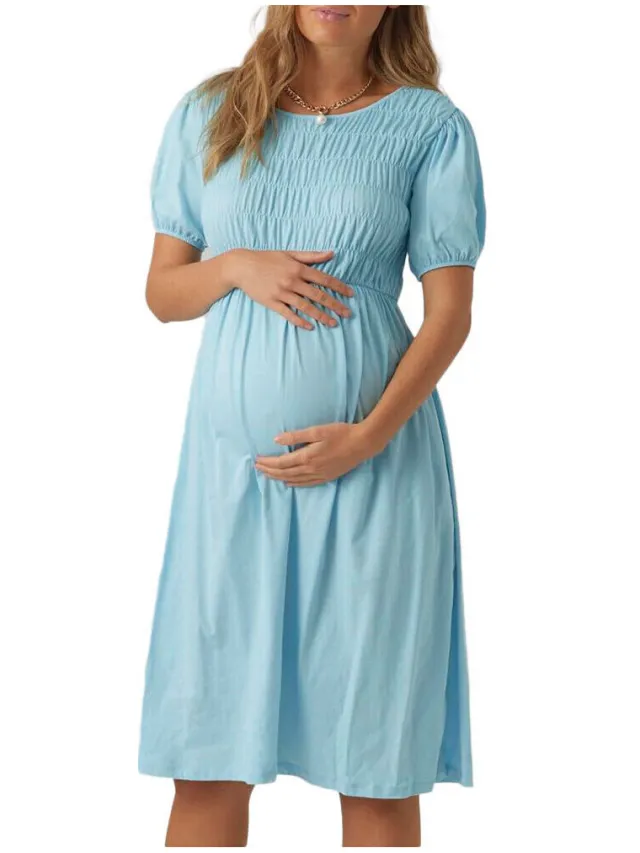 Mamalicious Korte Jurk Mamalicious Pannie Blauw
