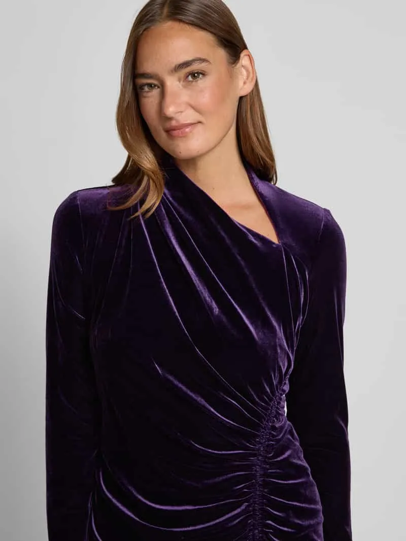Lauren Ralph Lauren Midi-juk van fluweel met plooien, model 'FELRAD' violet, foto 3