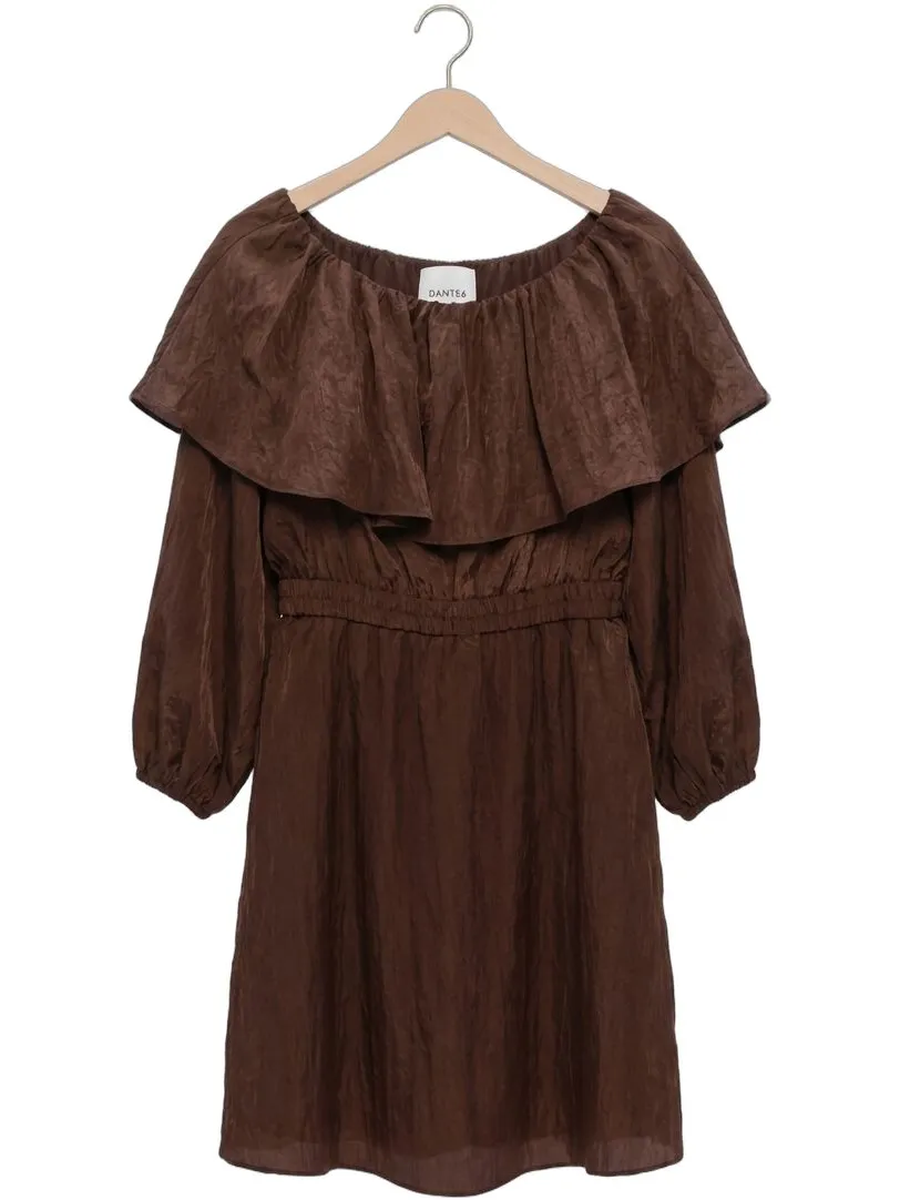 DANTE6 Dames Jurken Kyo Volant Mini Dress - Bruin, foto 2