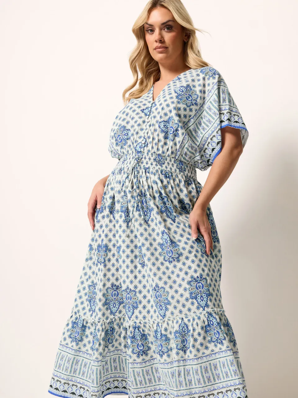 Yours Blauwe Paisleyprint Maxijurk-60, foto 2