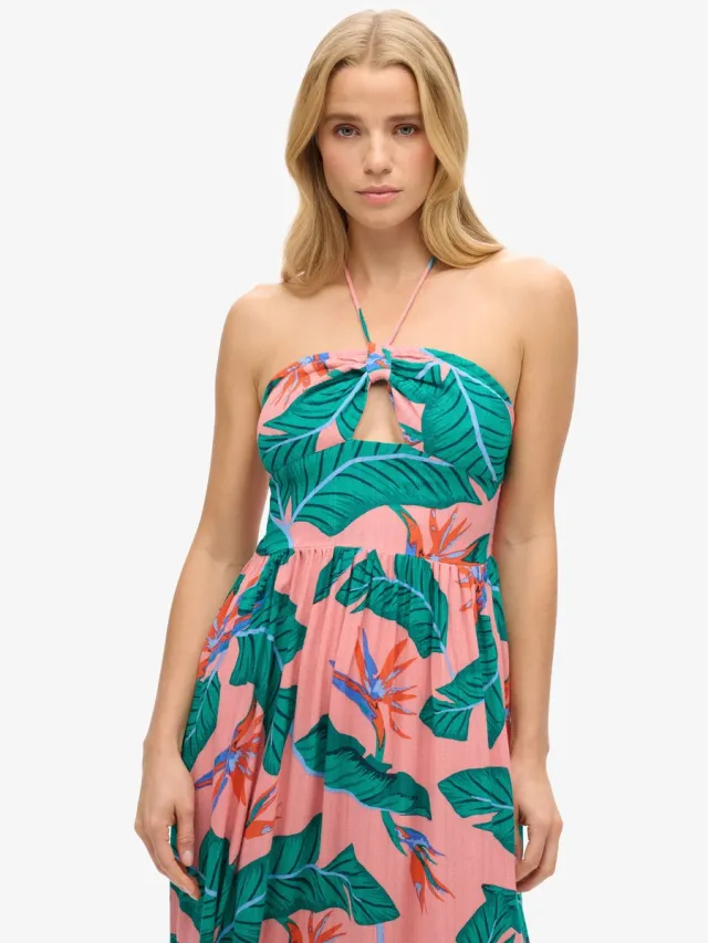 Superdry Midi-jurk met uitsnijding - Dames - Jurken paradise pink