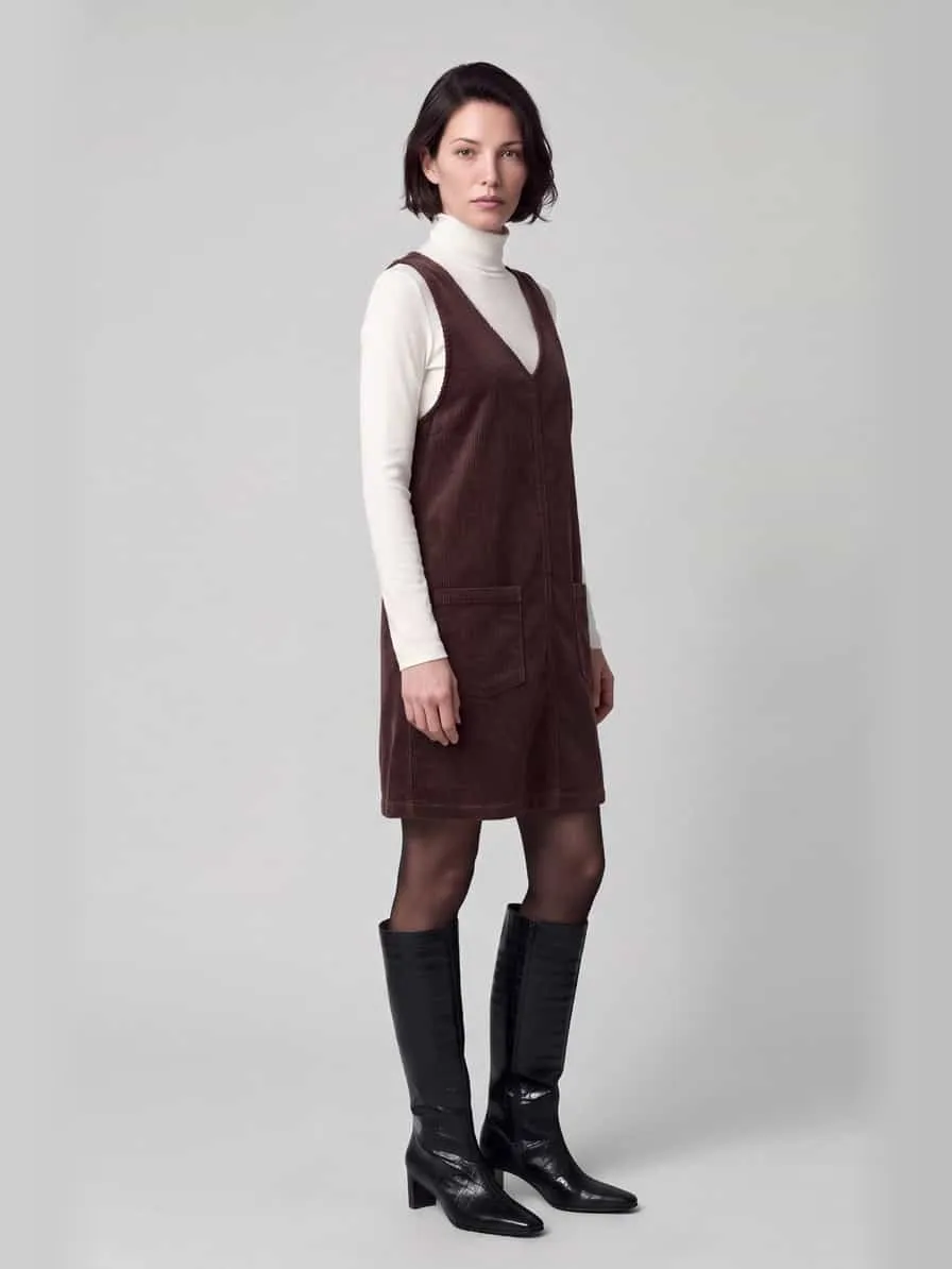 Marc O'Polo Mini-jurk van katoenmix Donkerbruin
