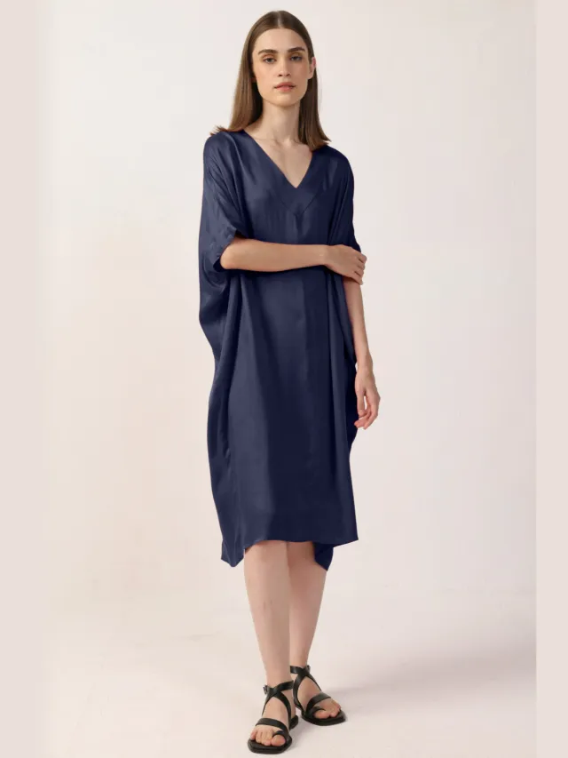 Neu Nomads dames vegan Kaftan Jurk Francine Middernachtblauw Extra donkerblauw