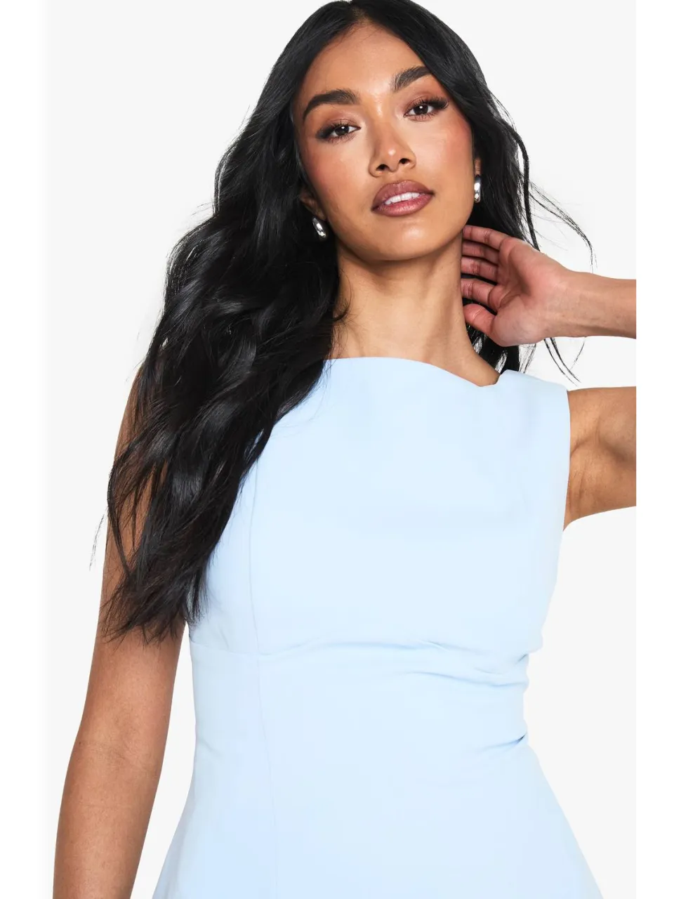 boohoo Dames Gestructureerde A-Lijn Mini Jurk blauw, foto 4