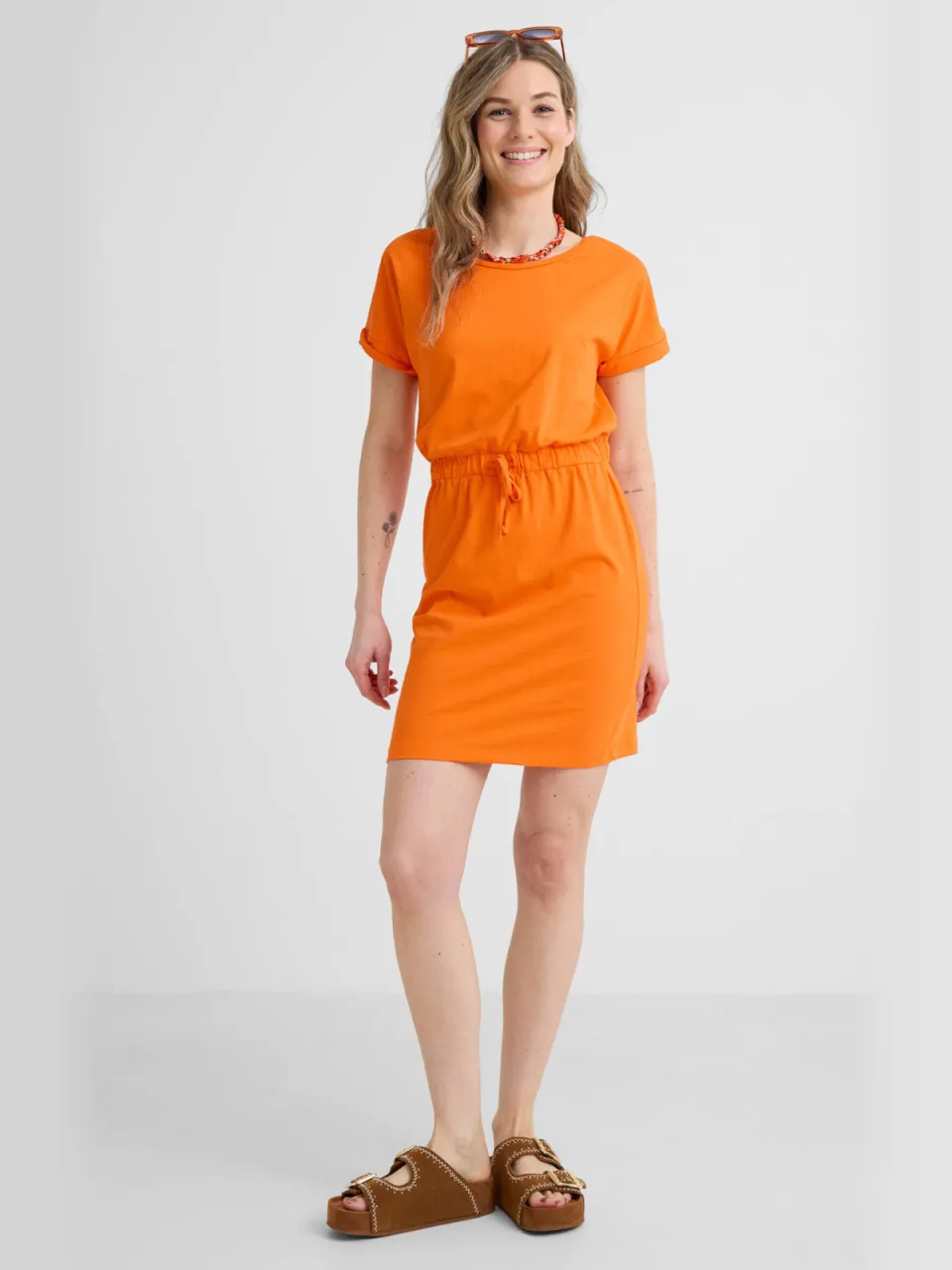 Anytime T-shirtjurk oranje