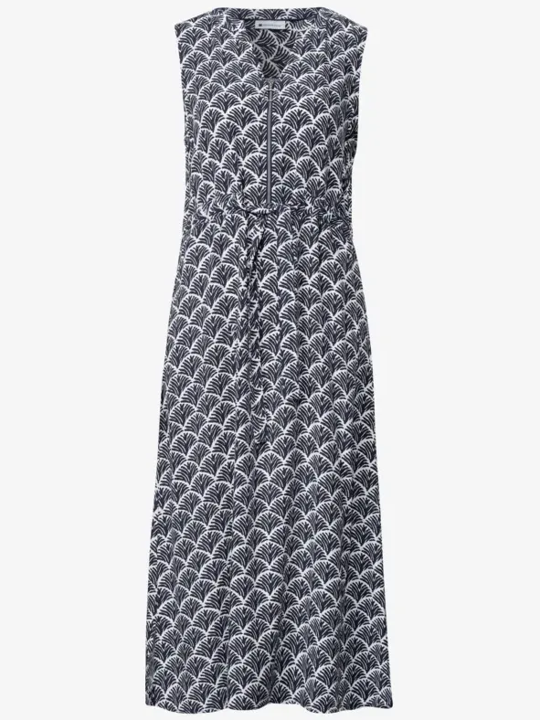 Street One Midi-jurk met gespleten hals en ritssluiting blauw, foto 3