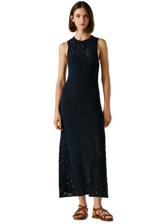 Pepe Jeans Kenia Lange Jurk Zonder Mouwen Blauw XS Vrouw Dulwich Blue