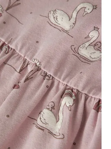 GUPPY MINI midi A-lijn jurk met plooien en print lichtroze, foto 3
