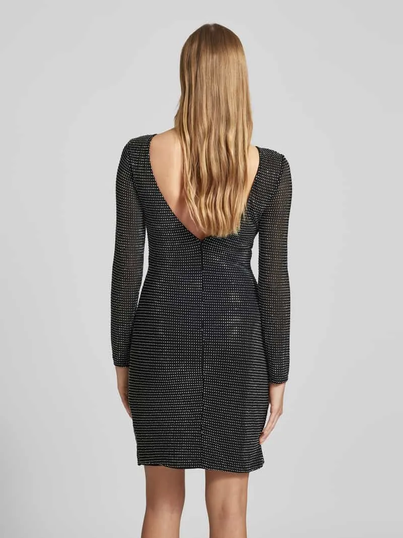 Hey Kyla Knielange cocktailjurk met strass-steentjes zilver, foto 3