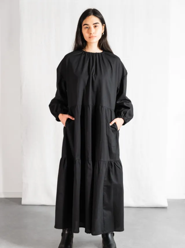 Jyoti - Fair Works dames vegan Midi Jurk Savera Zwart