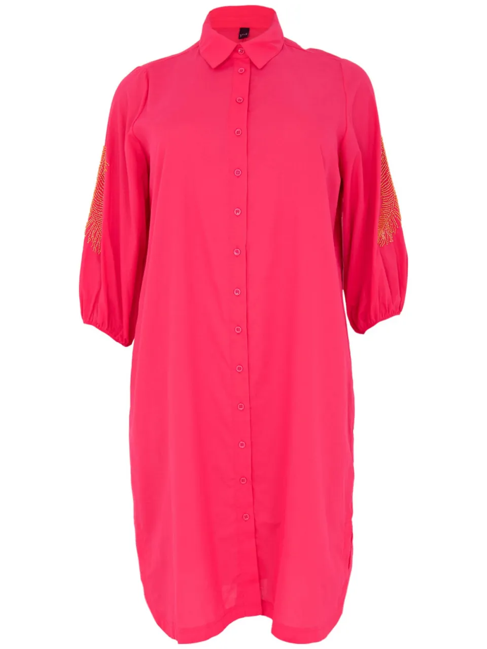 Yoek SOFT geborduurde blousejurk roze, foto 3