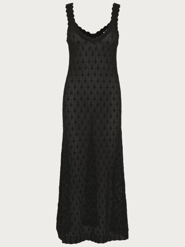 Kanten maxi-jurk voor dames KAFFE Jona zwart diep