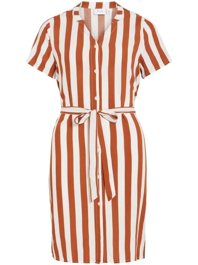 Vila VIIDA PAYA S/S SHIRT DRESS/2/KA - Dames - Mini jurken mocha bisque