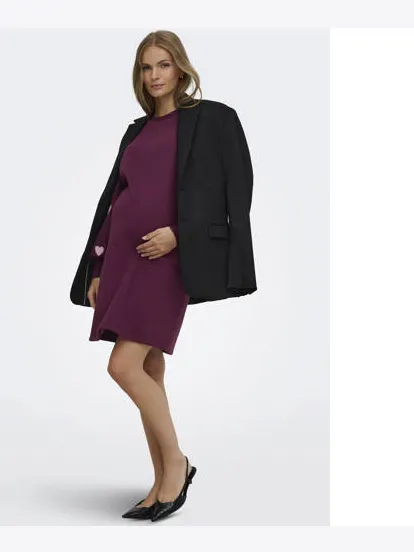 Only Maternity zwangerschapssweatjurk donkerpaars, foto 3
