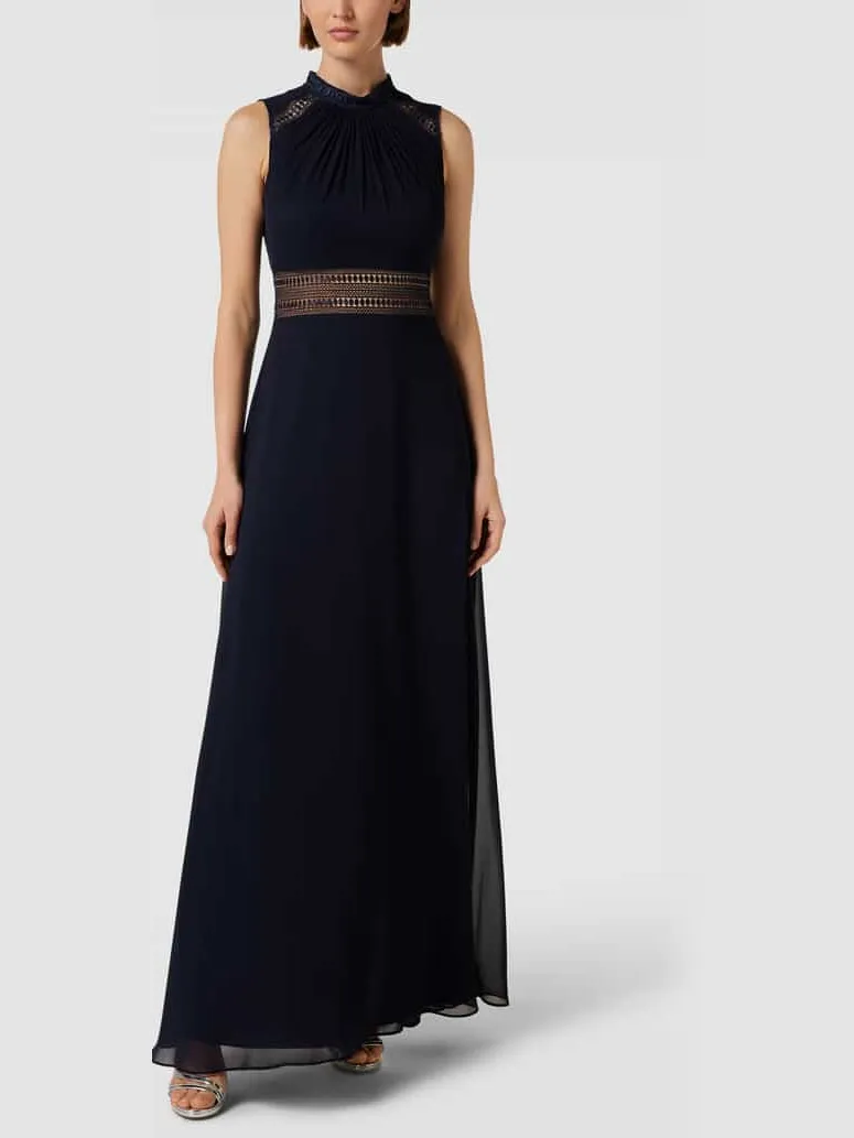 VM by Vera Mont Mouwloze avondjurk met borduursels Marineblauw