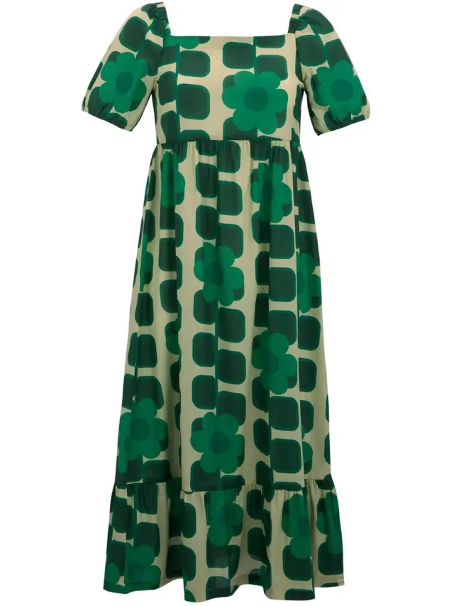 Regatta Damesjurk Regatta Orla Kiely Midi Summer giant square flower green