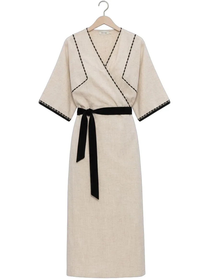 KNIT-TED Dames Jurken Maui - Beige, foto 2