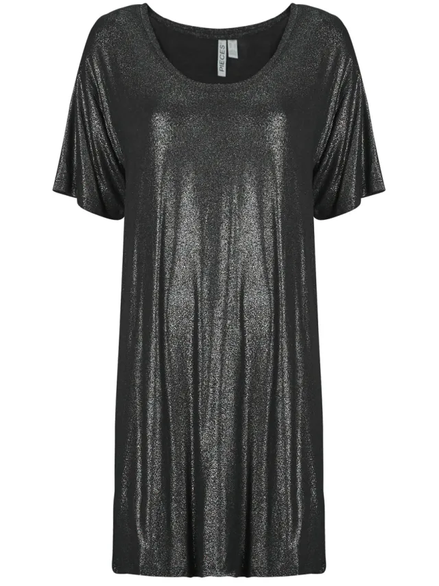Pieces Korte Jurk Pieces PCALICE SS GLITTER DRESS Zwart