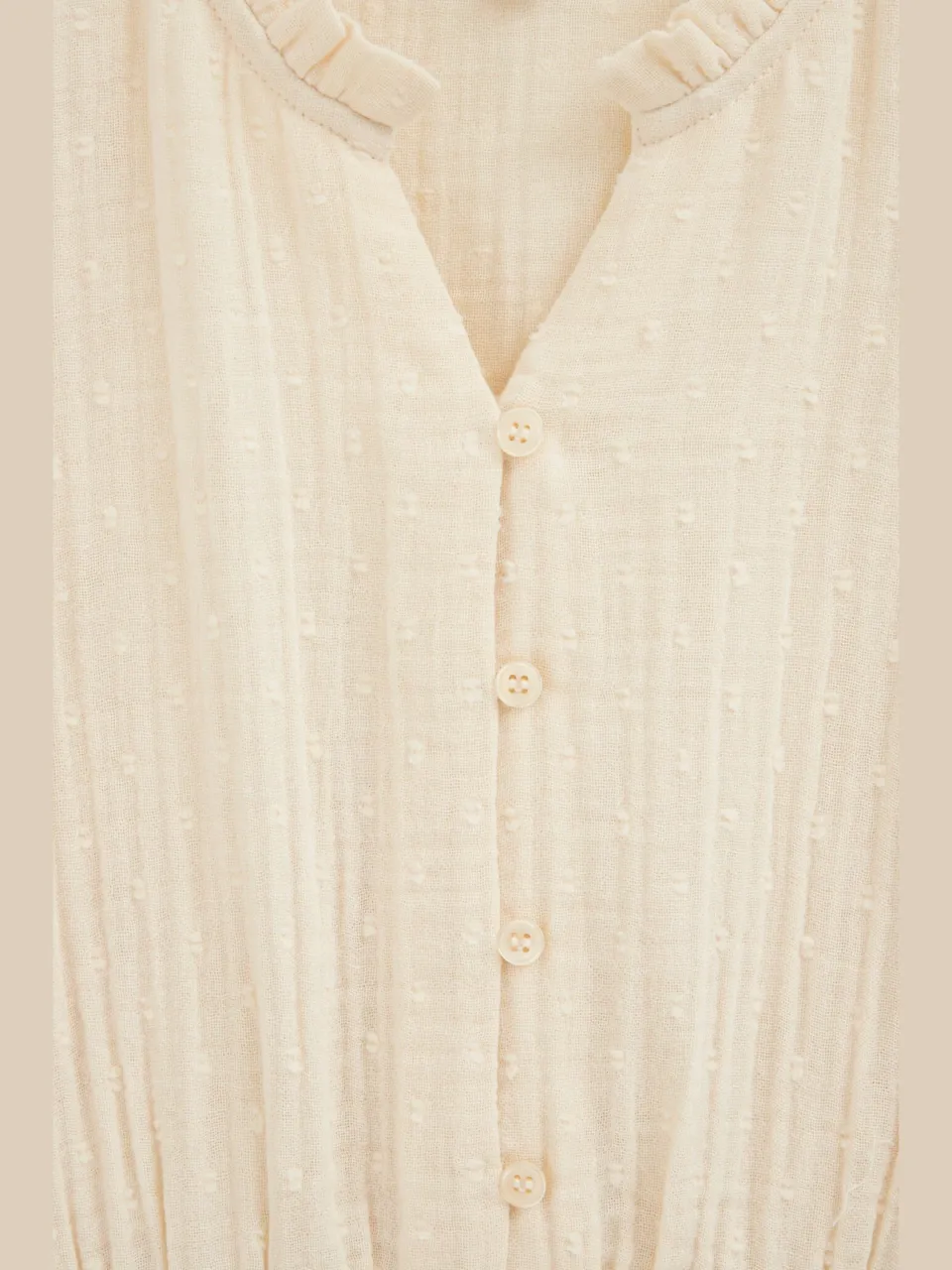 WE Fashion midi jurk met plooien beige, foto 7