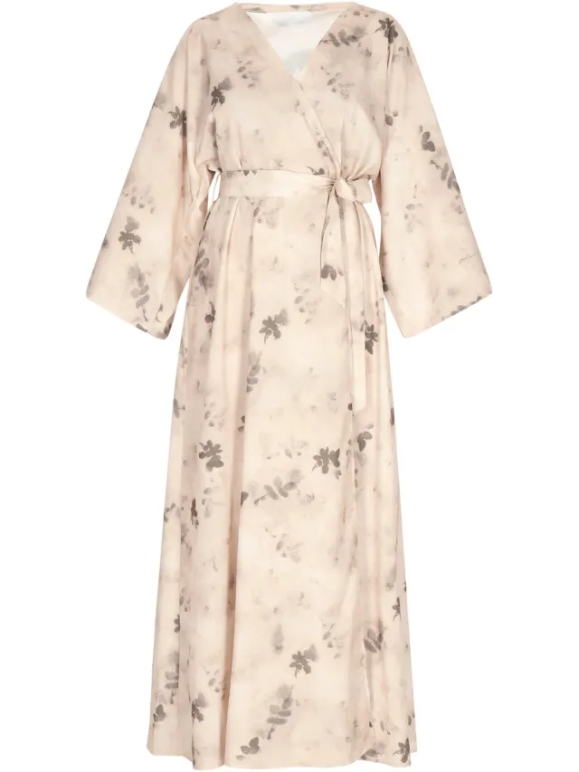 Usha kimono jurk Beige Veelkleurig