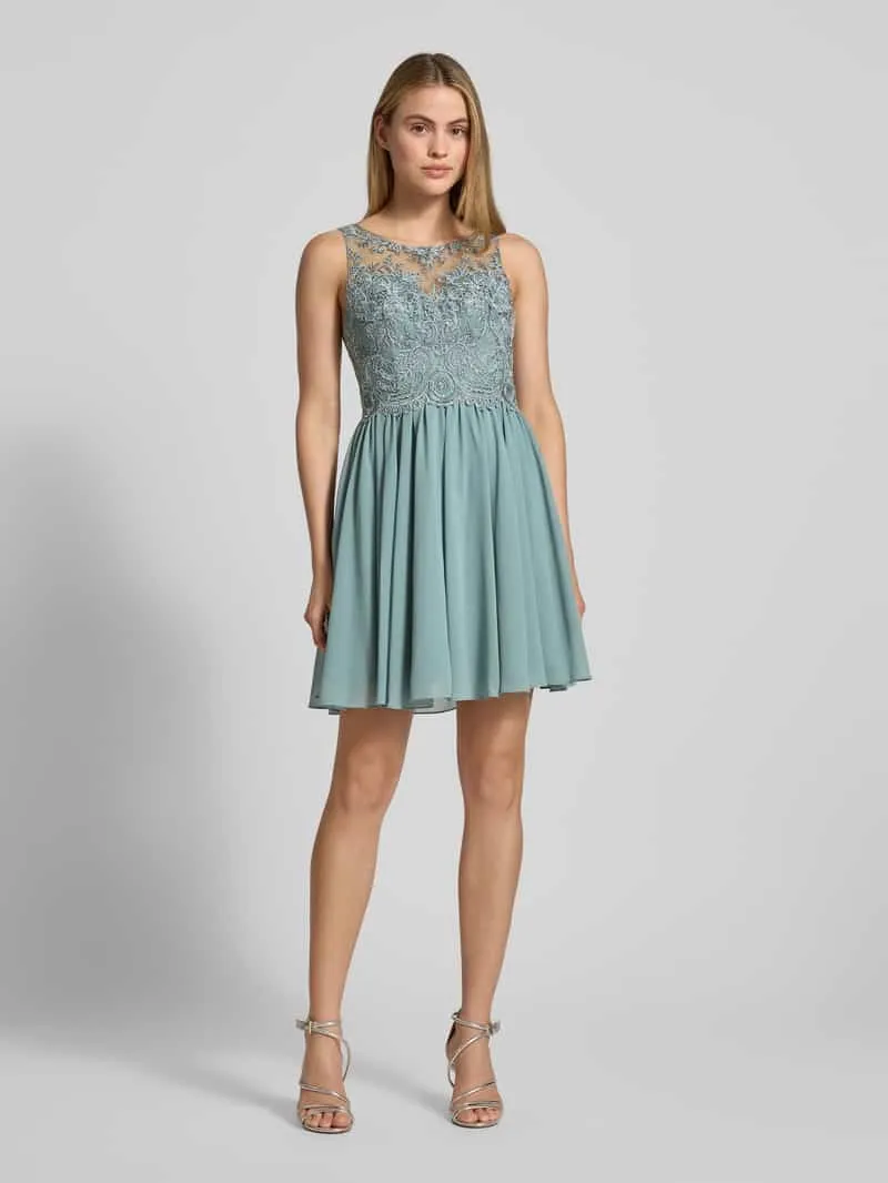 Laona Cocktailjurk van tule met strass-steentjes Rietgroen